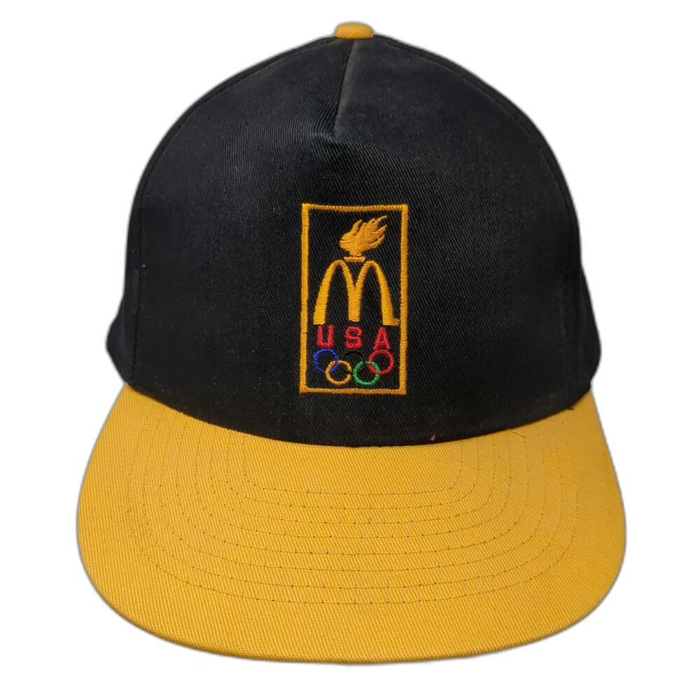 KC 5 Panel Black Hat One Size McDonald's USA Olympic Games Proud Sponsor